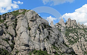 Beautiful unusual shaped mountain rock formations of Montserrat, Spain