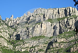 Beautiful unusual shaped mountain rock formations of Montserrat, Spain