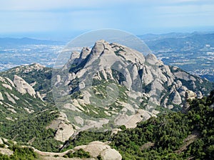 Beautiful unusual shaped mountains in Mont serrat, Spain