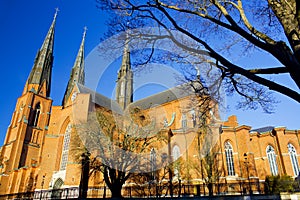 Beautiful Uppsala cathedral in sweden photo