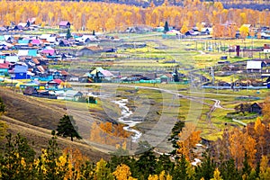 beautiful Ural village Shigaevo in the Republic of Bashkortostan