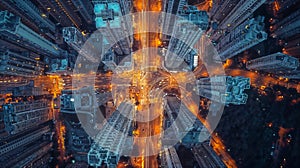 Beautiful Urban Aerial View. Generative AI Illustration