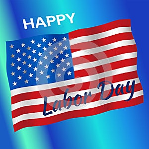 Beautiful USA flag Composition. Labour Day poster design