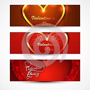 Beautiful valentine's day for banners or headers set