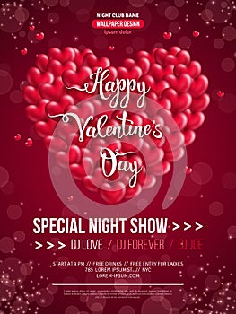 Beautiful Valentine`s Day invitation card design