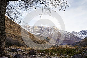 Beautiful valley in Atlas mountain by sunset, Morocco