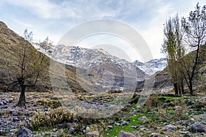 Beautiful valley in Atlas mountain by sunset, Morocco