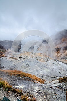 Beautiful valley of Jigokudani or `Hell Valley`