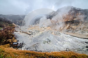 Beautiful valley of Jigokudani or `Hell Valley`