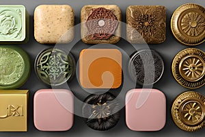 Beautiful variety of luxury handmade soaps, different scents