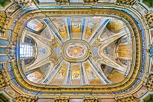 The beautiful vault from the Oratorio del Santissimo Sacramento in Rome, Italy.