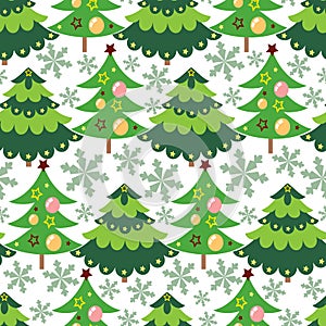 Beautiful Vector Christmas tree seamless pattern background