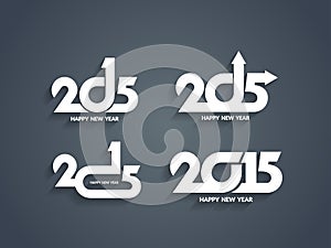 Beautiful vector happy new year 2015 text designs.