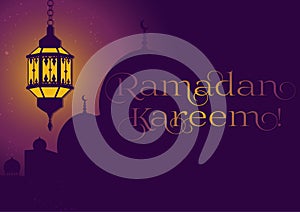 Beautiful vector illustration with lantern fanus for the muslim feast of the holy month of Ramadan.