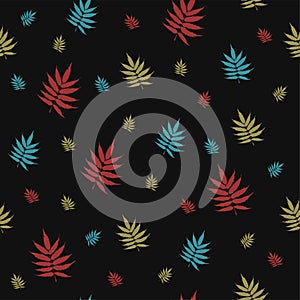 Beautiful vector seamless pattern with falling leaves