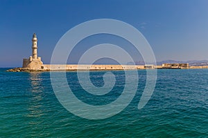 Beautiful venetian port of Chania, Crete island, Greece