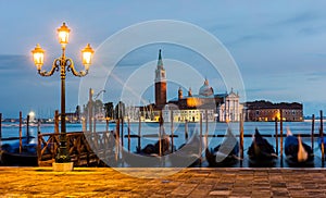 Beautiful Venice night view with city lights