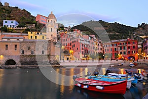Beautiful Vernazza town on the coastline of Cinque Terre