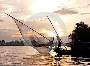 BEAUTIFUL VIETNAM: Fisherman at dusk photo
