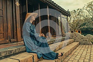 Beautiful Vietnam girl from Hue city, Vietnam who wearing Ao dai.