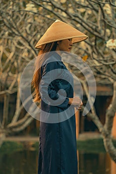 Beautiful Vietnam girl from Hue city, Vietnam who wearing Ao dai.