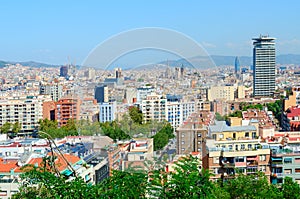 Beautiful view from above of Barcelona, Catalonia, Spain