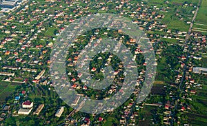 Beautiful view above the earth on landmark down