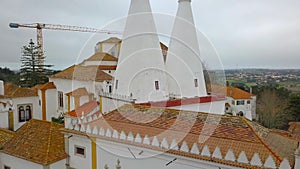 Beautiful view from above Sintra, Portugal. Sintra National Palace. Top view