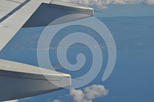 The beautiful view from airplane window, Greece, Porto Carras