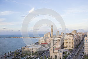 Beautiful view of Al Qaaed Ibrahim Basha Mosque in Alexandria