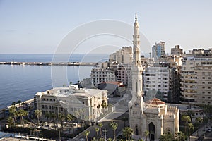 Beautiful view of Al Qaaed Ibrahim Basha Mosque in Alexandria