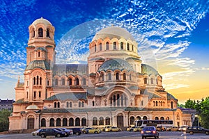 A beautiful view of the Alexander Nevsky Cathedral in Sofia, Bulgaria photo