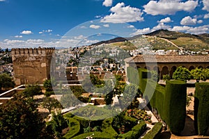 Beautiful view from Alhambra palace in Granada