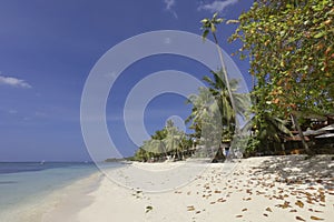 Beautiful view of Alona beach during pandemic. No tourists.