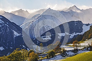 Beautiful view at a alp landscape in fall