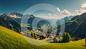 Beautiful view of Alpbach Austria, summer travel destinations