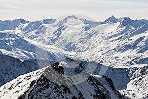 Beautiful view of the Alps mountains, Austria, Stubai