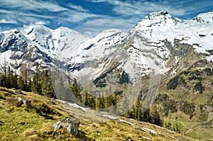 Beautiful view of Alps mountains. Spring in National Park Hohe Tauern, Austria.