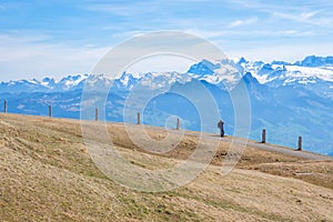 Beautiful view alps from Rigi Kulm Summit of Mount Rigi, Queen of the Mountains Switzerland