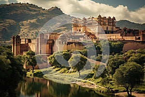 Beautiful view of Amber Fort in Jaipur, Rajasthan, India, View of Amber fort, Jaipur, India, AI Generated