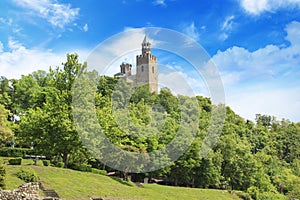 Beautiful view of the ancient fortress Tsarevets in the mountains, in Veliko Tirnovo, Bulgaria