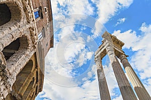 Beautiful view on the ancient Roman Theatre of Marcellus( Teatro di Marcello ) photo