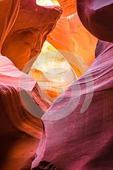Beautiful view of Antelope Canyon sandstone formations in famous Navajo Tribal national park near Page, Arizona, USA