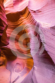 Beautiful view of Antelope Canyon sandstone formations in famous Navajo Tribal national park near Page, Arizona, USA