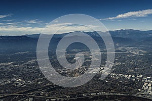 Beautiful view approaching the urban Suburbs of Los Angeles