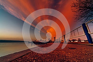 Beautiful view of aquatory of the port of Klaipeda - Ferry terminal photo