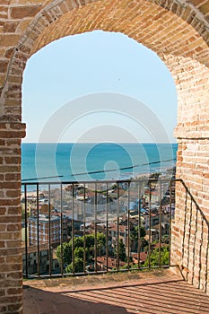 Beautiful view from the arch of Grottammare