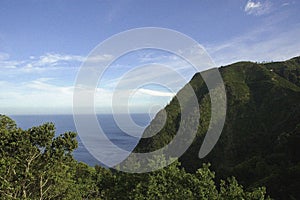 Beautiful view of the Atlantic Ocean from the top of the viewpoint of the Ponta da Madrugada viewpoint. Sao Miguel, Azores, photo