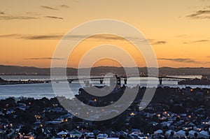The beautiful view of Auckland Harbour Bridge