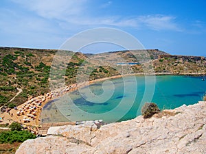 Beautiful view of the azure bay. Malta